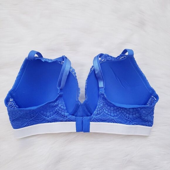 Victorias Secret Perfect Shape Blue Lace Bra 36C - Picture 5 of 7